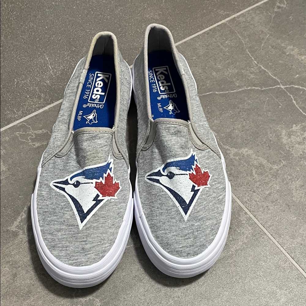 Keds Gray Slip-On Shoes MLB Blue Jays